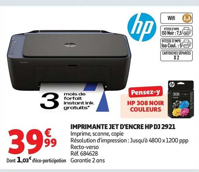 IMPRIMANTE JET D'ENCRE HP DJ 2921