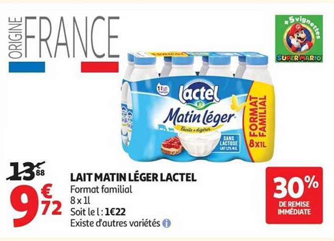 LAIT MATIN LÉGER LACTEL
