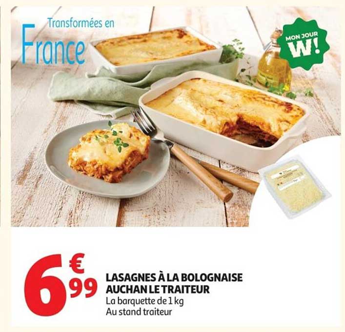 LASAGNES À LA BOLOGNAISE AUCHAN LE TRAITEUR