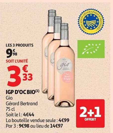 LES 3 PRODUITS 9€98 SOIT L’UNITÉ 3€33