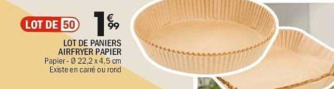 LOT DE 50 LOT DE PANIERS AIRFRYER PAPIER