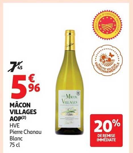 MÂCON VILLAGES AOP(2) HVE Pierre Chanau Blanc 75 cl