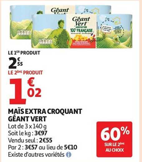 MAÏS EXTRA CROQUANT GÉANT VERT