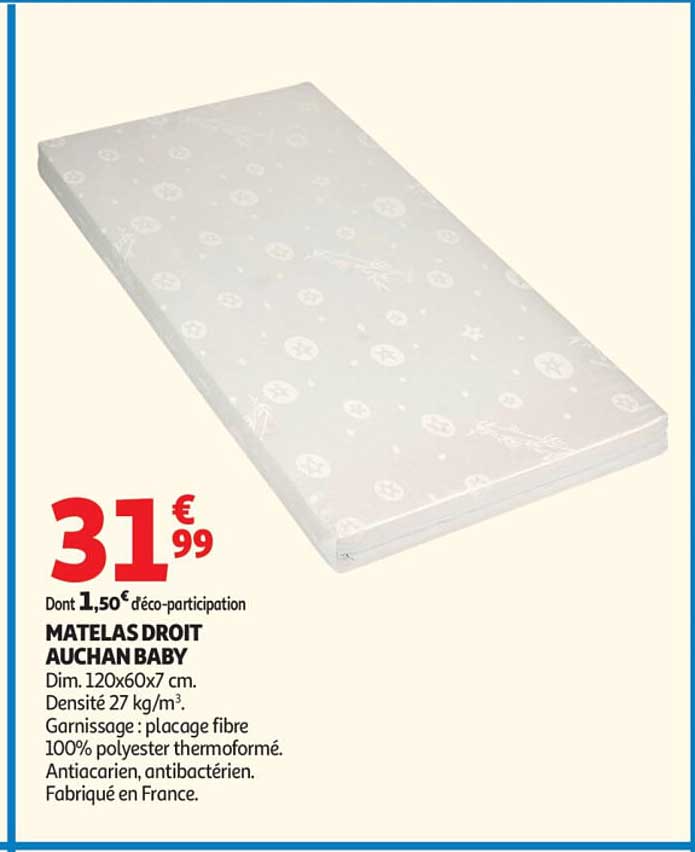 MATELAS DROIT AUCHAN BABY