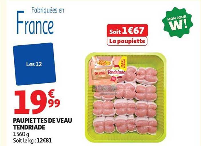 PAUPIETTES DE VEAU TENDRIADE