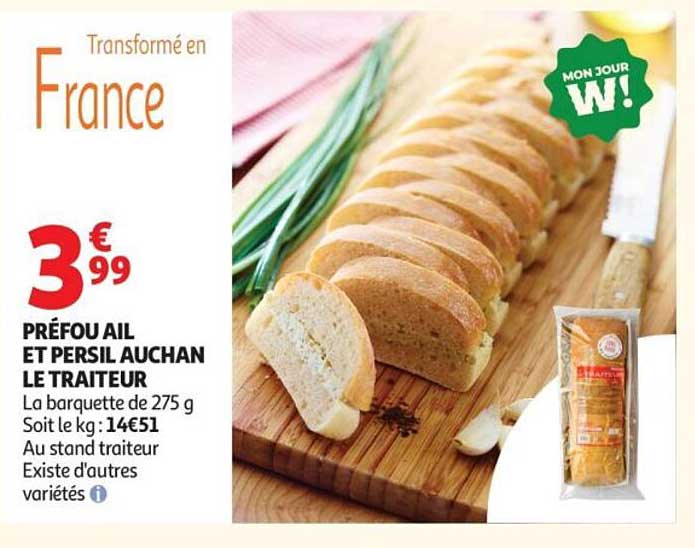PRÉFOU AIL ET PERSIL AUCHAN LE TRAITEUR