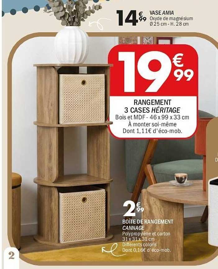 RANGEMENT 3 CASES HÉRITAGE