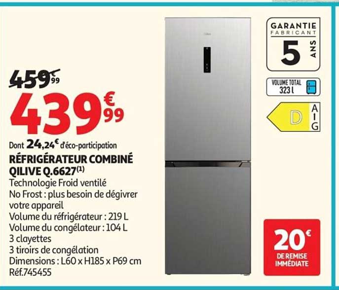 RÉFRIGÉRATEUR COMBINÉ QILIVE Q.6627(1)