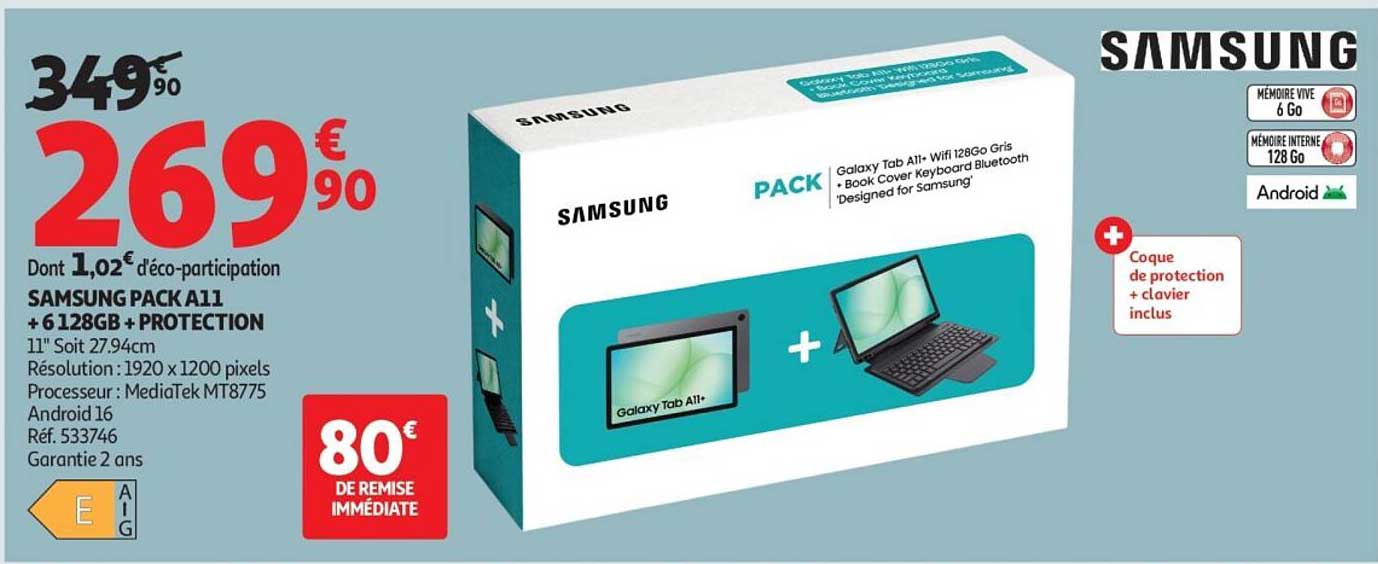 SAMSUNG PACK A11 + 6 128GB + PROTECTION