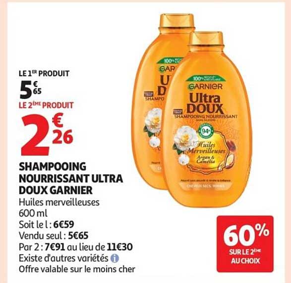 SHAMPOOING NOURRISSANT ULTRA DOUX GARNIER