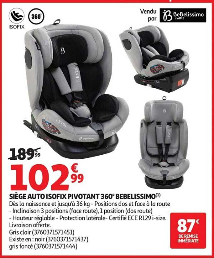 SIÈGE AUTO ISOFIX PIVOTANT 360° BEBELISSIMO(1)