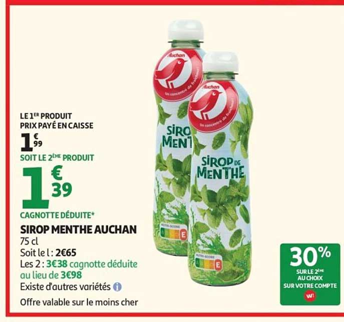 SIROP MENTHE AUCHAN