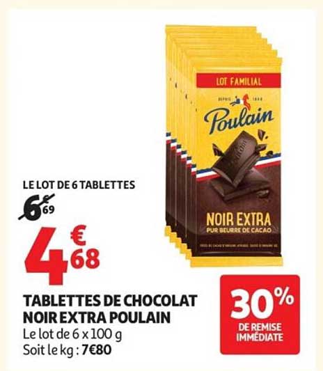 TABLETTES DE CHOCOLAT NOIR EXTRA POULAIN