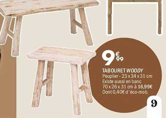 TABOURET WOODY