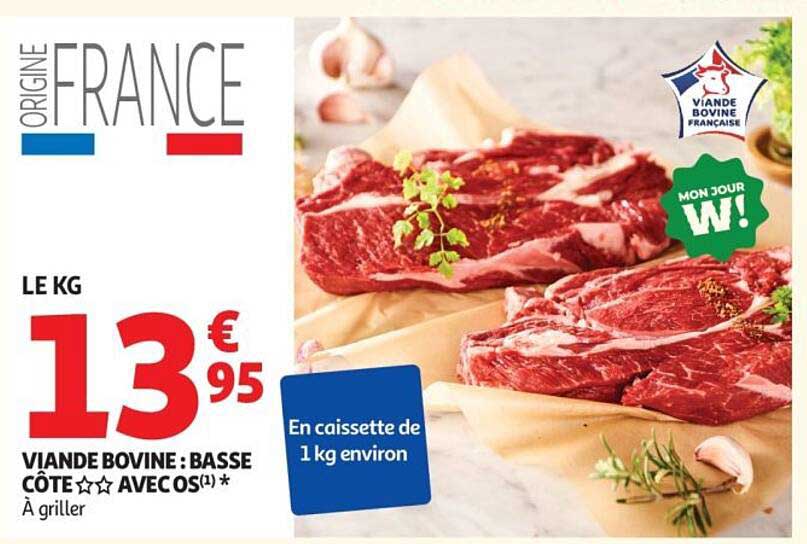 VIANDE BOVINE : BASSE CÔTE☆☆ AVEC OS(1) *