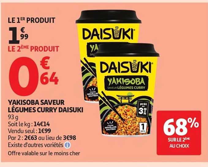 YAKISOBA SAVEUR LÉGUMES CURRY DAISUKI