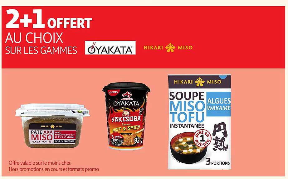 2+1 OFFERTE AU CHOIX SUR LES GAMMES OYAKATA