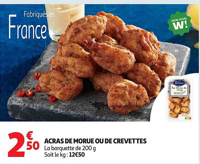 ACRAS DE MORUE OU DE CREVETTES