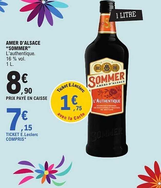 AMER D'ALSACE “SOMMER” L'authentique. 16 % vol. 1 L.