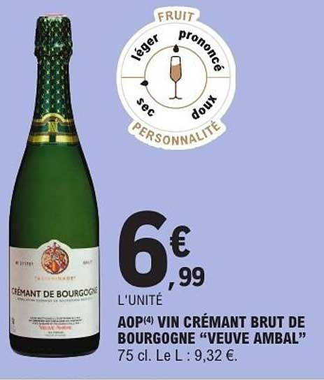 AOP(4) VIN CRÉMANT BRUT DE BOURGOGNE “VEUVE AMBAL”
