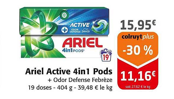 Ariel Active 4in1 Pods + Odor Defense Febrèze
