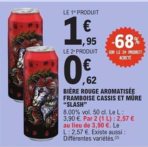 Bière rouge aromatisée framboise cassis et mûre "Slash"