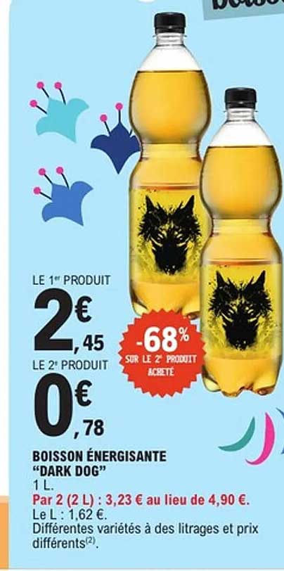 BOISSON ÉNERGISANTE “DARK DOG” 1 L.