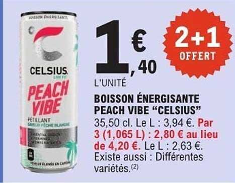 BOISSON ÉNERGISANTE PEACH VIBE "CELSIUS"
