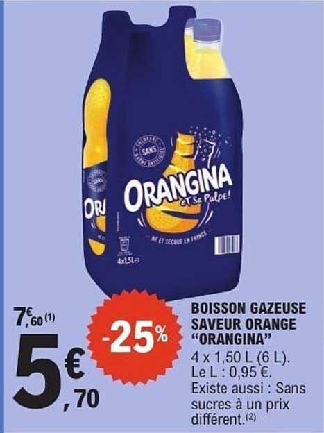 BOISSON GAZEUSE SAVEUR ORANGE "ORANGINA"