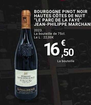 BOURGOGNE PINOT NOIR HAUTES CÔTES DE NUIT "LE PARC DE LA FAYE" JEAN-PHILIPPE MARCHANT