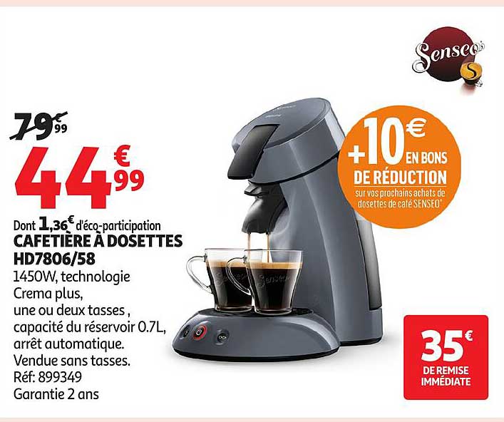 CAFETIÈRE À DOSSETTES HD7806/58