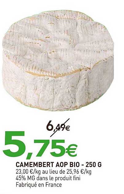 CAMEMBERT AOP BIO - 250 G