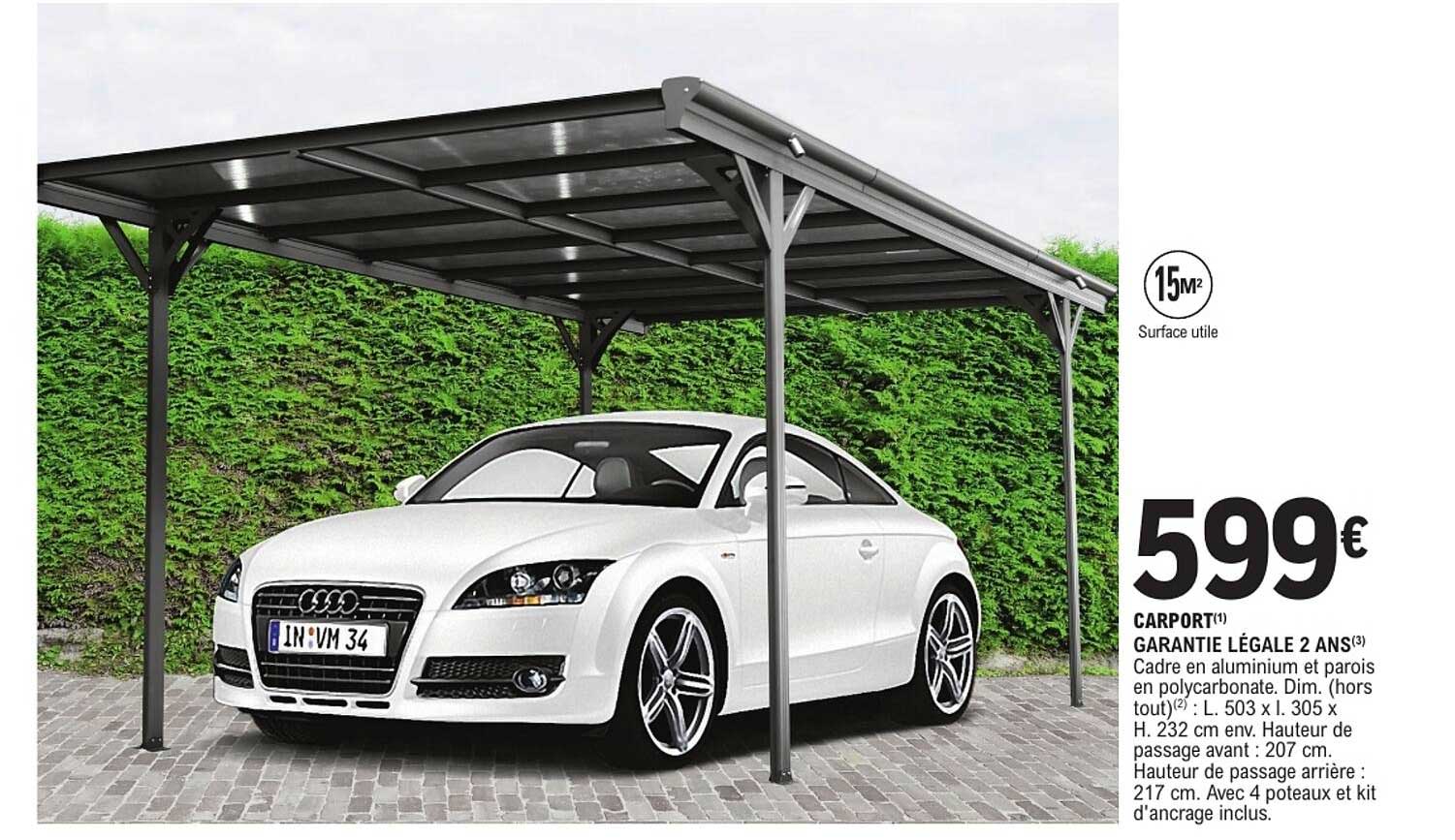 CARPORT GARANTIE LÉGALE 2 ANS