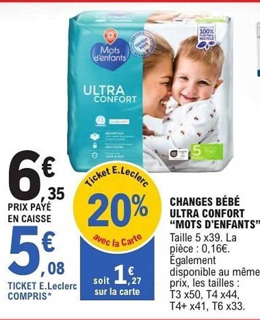 CHANGES BÉBÉ ULTRA CONFORT “MOTS D’ENFANTS”