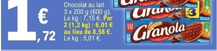 Chocolat au lait 3 x 200 g (600 g)