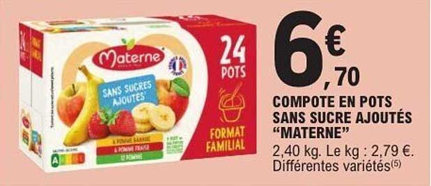 COMPOTE EN POTS SANS SUCRE AJOUTÉS “MATERNE”