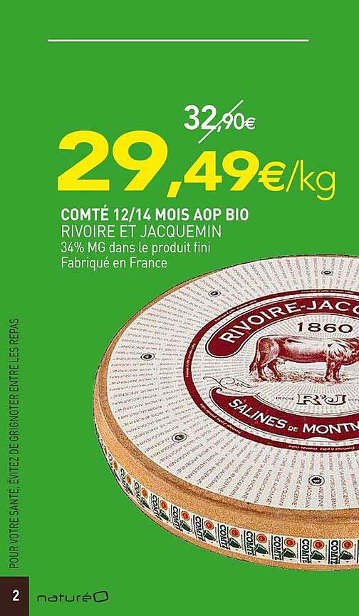 COMTÉ 12/14 MOIS AOP BIO RIVOIRE ET JACQUEMIN