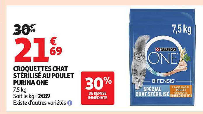 CROQUETTES CHAT STÉRILISÉ AU POULET PURINA ONE