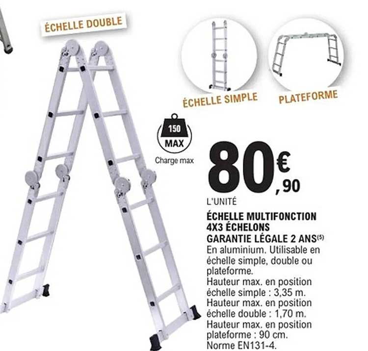 ÉCHELLE MULTIFONCTION 4X3 ÉCHELONS