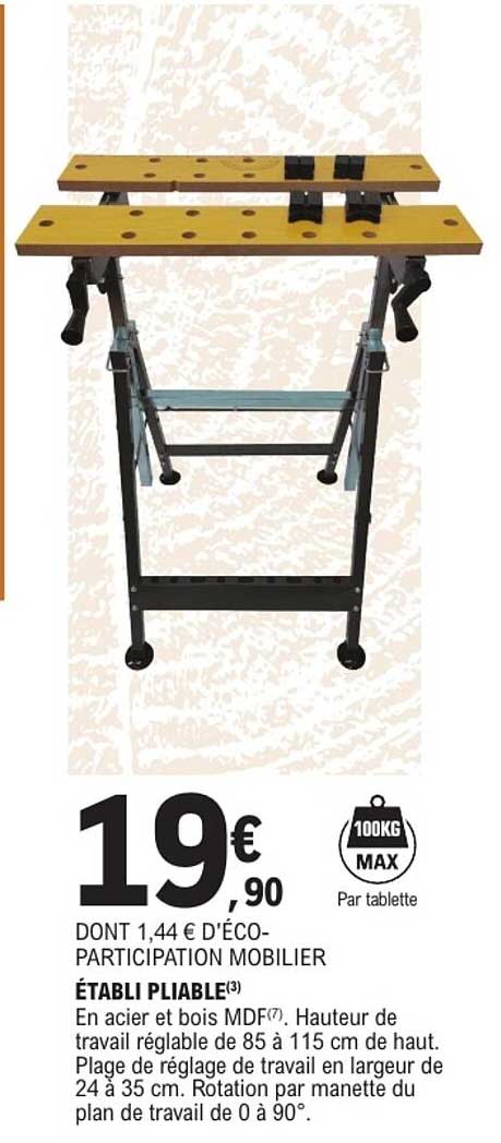 ÉTABLI PLIABLE