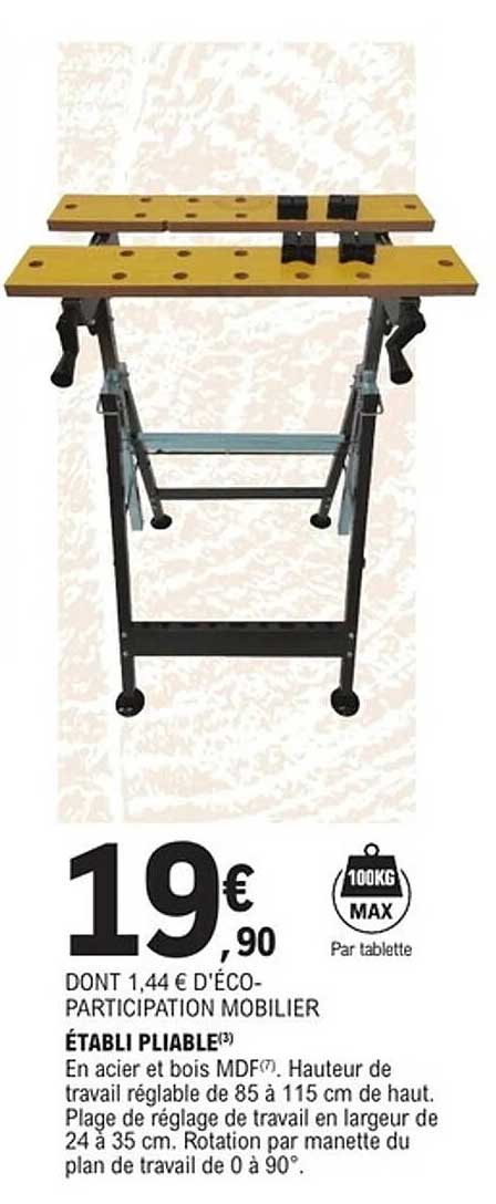 ÉTABLI PLIABLE