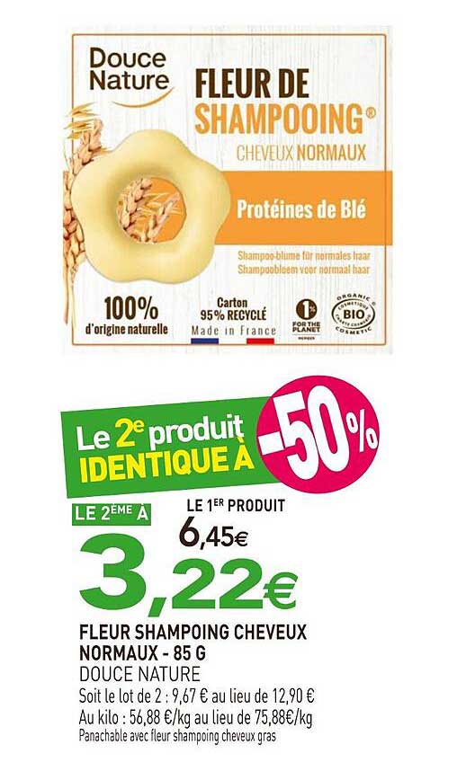FLEUR SHAMPOOING CHEVEUX NORMAUX - 85 G