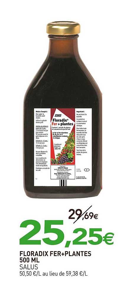FLORADIX FER+PLANTES 500 ML