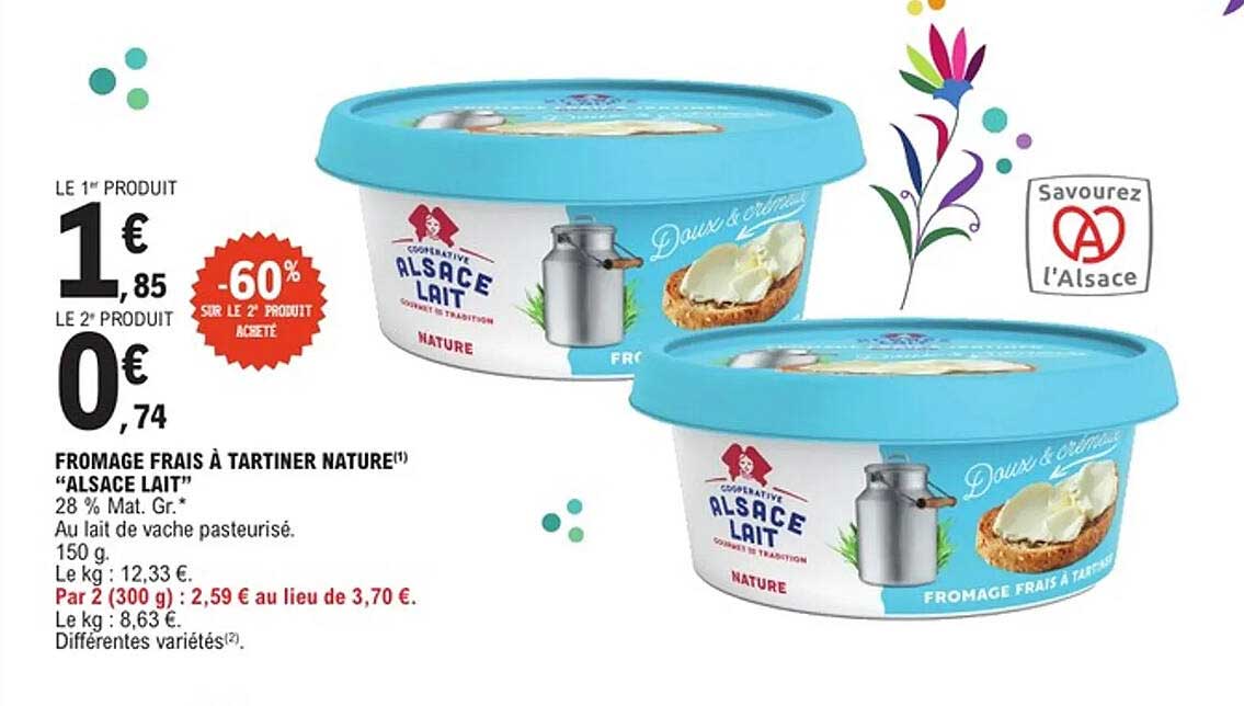 FROMAGE FRAIS À Tartiner NATURE "ALSACE LAIT"