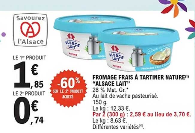 FROMAGE FRAIS À TARTINER NATURE "ALSACE LAIT"