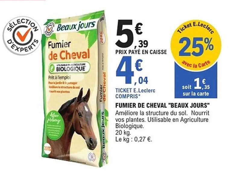 FUMIER DE CHEVAL "BEAUX JOURS"