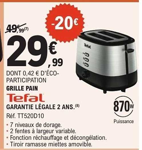 GRILLE PAIN Tefal