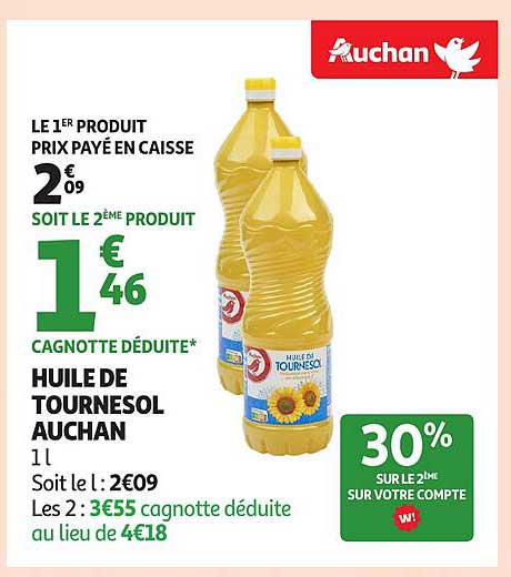 HUILE DE TOURNESOL AUCHAN