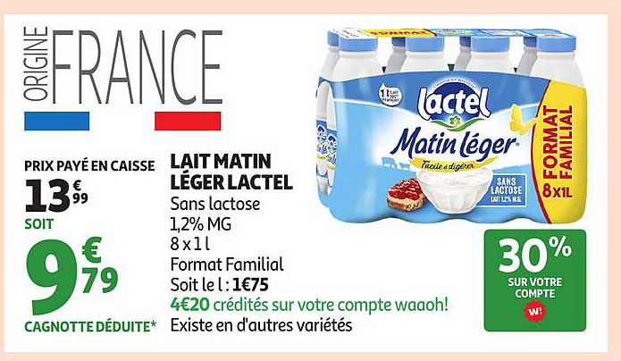LAIT MATIN LÉGER LACTEL