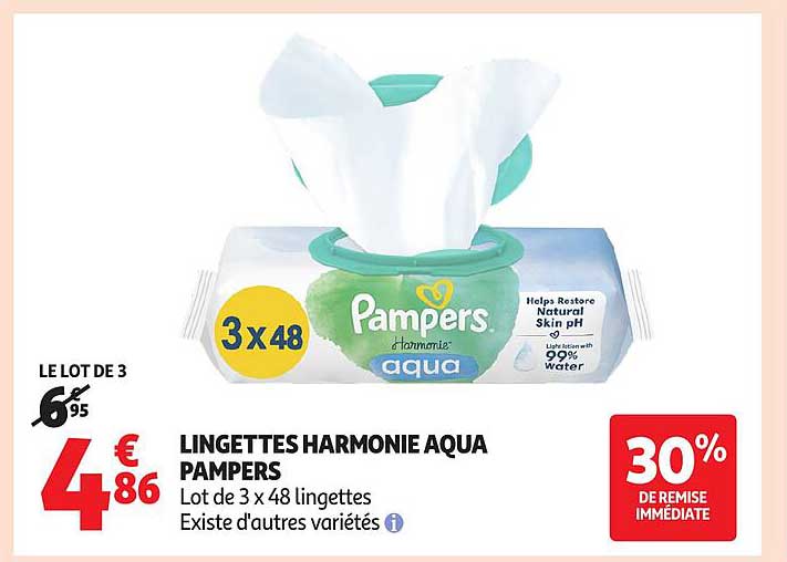 LINGETTES HARMONIE AQUA PAMPERS
